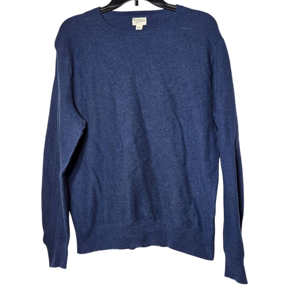 J Crew Mens Cotton Garter Stitch Sweater Large Preppy Knit‎ Winter Sustainable
